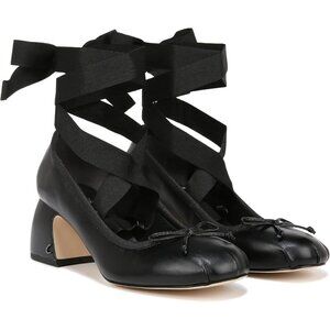 Circus by Sam Edelman Womens Black Polyurethane Block Heel Della Lace-up Pump